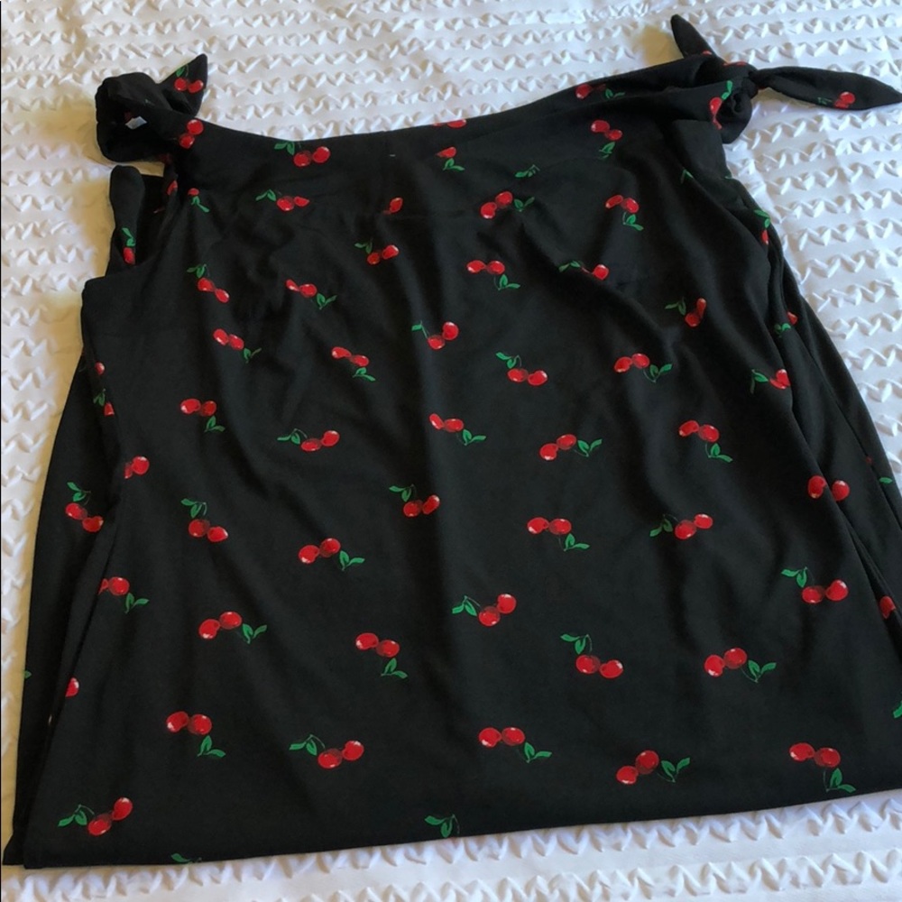 Black with red Cherry sheath dress